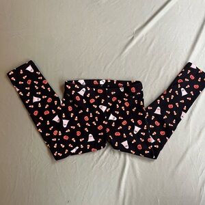 The Children's Place Black and Orange Leggings Stylish Stretchy Bottoms